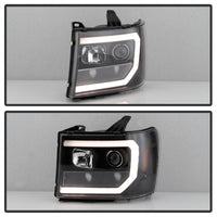 Thumbnail for Spyder 07-13 GMC Sierra 1500-3500 Ver 2 Proj Headlights - DRL LED - All Blk PRO-YD-GS07V2-LBDRL-BKV2