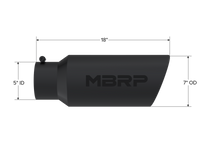 Thumbnail for MBRP Universal Tip 7in O.D. Rolled End 5in inlet 18in length Black