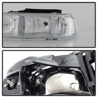 Thumbnail for Xtune Chevy TahOE 00-06 Amber Crystal Headlights w/ Bumper Lights Chrome HD-JH-CSIL99-SET-AM-C