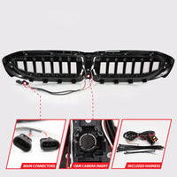 Thumbnail for Anzo 19-22 BMW 3 Series Black Housing Full LED Front Grille w/ Initiation & Running Light