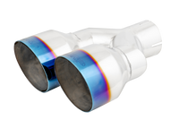 Thumbnail for MBRP Burnt End Tip 2.5 ID Dual 4 OD Out 9.55 length Single wall 304 Stainless Steel Pass Side