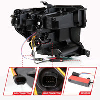 Thumbnail for Anzo 19-21 GMC Sierra 1500 LED Projector Headlight w/Switchback+Sequential - Black