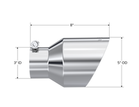 Thumbnail for MBRP Universal T304 Stainless Steel Tip  3on ID / 5in OD Out / 8in Length Angle Cut Dual Wall