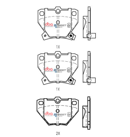 DBA 03-08 Pontiac Vibe FWD Rear SSEV Street Series Brake Pads