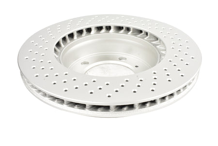 DBA 05-06 Porsche Boxster S (w/Iron Rotor) Coupe Front Right En-Shield OE Drilled Rotor