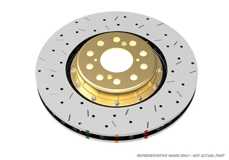 DBA 16+ Chevy Camaro ZL1 Front Drilled/Slotted 5000 Series 2 Piece Rotor Assembled w/ Black Hat