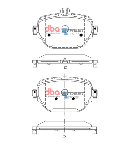 DBA 19-20 Mercedes-Benz AMG GT 53 (w/Iron Rotor) Rear Street Series Brake Pads