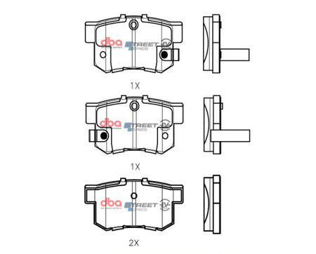 DBA 97-99 Acura CL 4 Cyl Rear SSEV Street Series Brake Pads