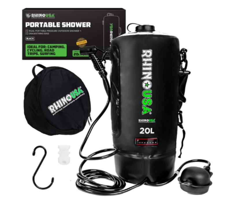 5 Gallon Portable Pressurized Camp Shower - Black