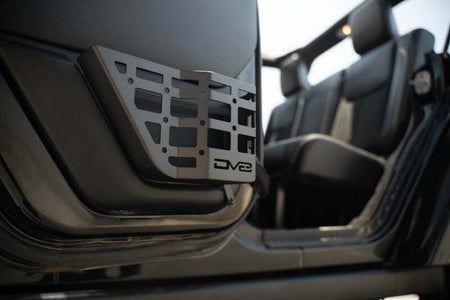 DV8 Offroad 11-18 Jeep Wrangler JK 4 Door Only Rear Door Pocket Molle Panels - Black