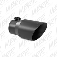 Thumbnail for MBRP Tip 3in Round x 4in Inlet OD Dual Walled Angled Black Tip - Fits all 3in Exhausts