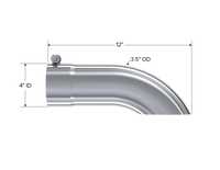 Thumbnail for MBRP Universal Tip 3.5in O.D. Turn Down 3.5in inlet 12 length