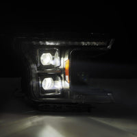 Thumbnail for AlphaRex 18-20 Ford F-150 (Req. Conv F150 w/LED) LUXX LED Proj HL Alpha-Blk w/Actv Lt Seq Sig SB DRL