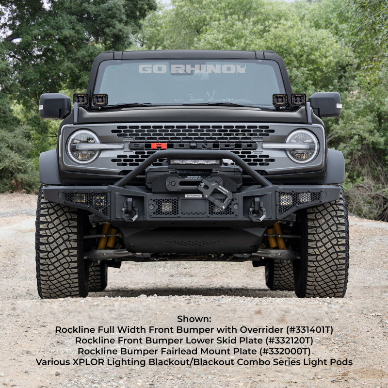 Go Rhino 21-24 Ford Bronco (2 and 4 Door) Rockline Full Width Bumper w/ Overrider Bar