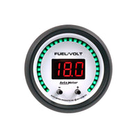 Thumbnail for Autometer 52.4mm White Switchable 0-100 Fuel Level/8-18V Voltmeter Phantom Elite Digital Gauge