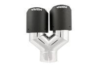 Thumbnail for MBRP 3in ID / Dual 4in OD Out Staggered L 9.87in / R 9.37in Dual Wall Carbon Fiber Univ Exhaust Tip