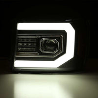Thumbnail for AlphaRex 07-13 GMC 1500HD PRO-Series Proj Headlights Plank Style Matte Blk w/Activ Light/Seq Signal