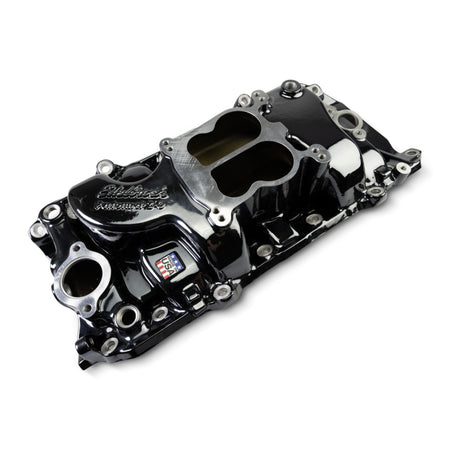 Edelbrock 65-90 BB Chevy Oval Port Heads Performer 2-O Manifold - Black Plasma