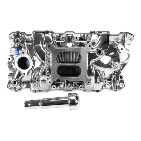 Edelbrock Chevy SB Performer EPS Intake Manifold w/ Oil Fill Tube - Chrome Plasma