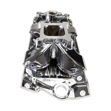Edelbrock Chevy SB Victor Jr. 23 Degree Intake Manifold - Chrome Plasma Finish