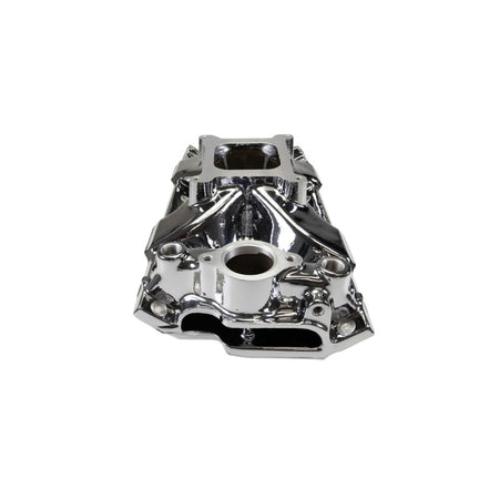 Edelbrock Chevy SB Victor Jr. 23 Degree Intake Manifold - Chrome Plasma Finish