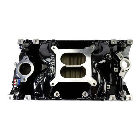 Edelbrock RPM Air-Gap Manifold for Small-Block Chevy Vortec - Black Plasma Finish