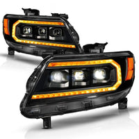 Thumbnail for ANZO 15-22 Chevy Colorado Full LED Headlights w/ Initiation (Amber DRL) - Black