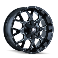 Thumbnail for Mayhem 8015 Warrior 18x9 / 8x165.1 BP / -12mm Offset / 130.8mm Hub Gloss Black Milled Wheel