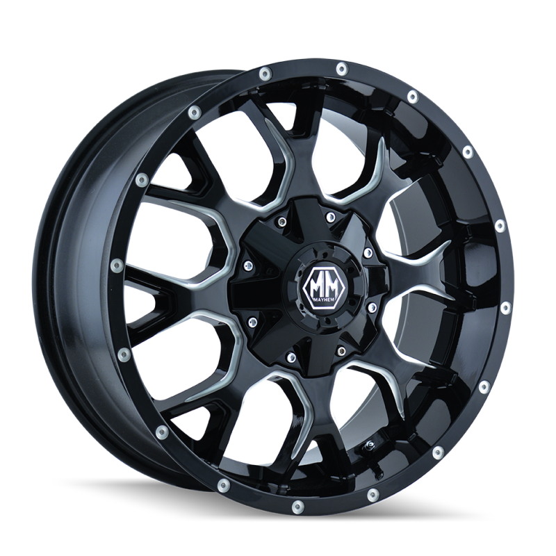 Mayhem 8015 Warrior 20x9 / 8x170 BP / 18mm Offset / 125.2mm Hub Gloss Black Milled Wheel