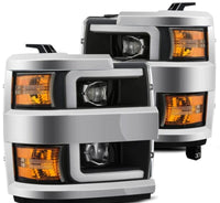 Thumbnail for AlphaRex 15-19 Chevy Silverado 2500/3500 LUXX-Series Proj. Headlights Blk w/Actv SeqSig & SBDRL