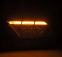 Thumbnail for AlphaRex 10-12 Ford Mustang NOVA-Series LED Proj. Headlights Alpha-Blk w/Activ Lght & Seq.Sig SB DBL