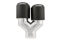 Thumbnail for MBRP 3in ID / Dual 4in OD Out Staggered L 9.37in / R 9.87in Dual Wall Carbon Fiber Univ Exhaust Tip