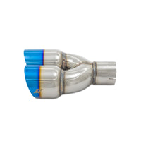 Thumbnail for Mishimoto Dual Offset Tips 2.5in Inlet 3in Outlet Slash Cut - Burnt