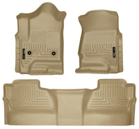 Thumbnail for Husky Liners 14 Chevrolet Silverado/GMC Sierra WeatherBeater Tan Front & 2nd Seat Floor Liners