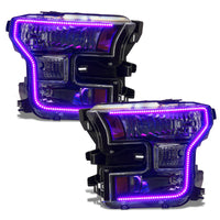 Thumbnail for Oracle 15-17 Ford F-150 Dynamic RGB+A Pre-Assembled Headlights Halogen - Blk Edition - SEE WARRANTY