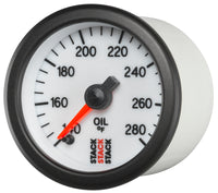 Thumbnail for Autometer Stack 52mm 140-280 Deg F 1/8in NPTF Male Pro Stepper Motor Oil Temp Gauge - White