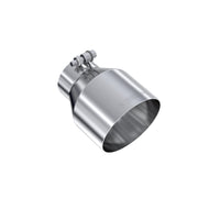 Thumbnail for MBRP Universal T304 Stainless Steel Tip, 3in ID / 5in OD Out / 6.5in Length / Angle Cut  Single Wall