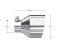 Thumbnail for MBRP Universal T304 Stainless Steel Tip 2.5in ID / 5in OD Out / 6.5in Length Angle Cut Single Wall