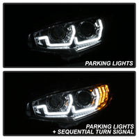 Thumbnail for Spyder 16-18 Honda Civic 4Dr w/LED Seq Turn Sig Lights Proj Headlight - Chrome - PRO-YD-HC16-SEQ-C