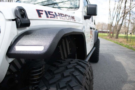 Fishbone Offroad 2018+ Jeep Wrangler JL/JLU/2020+ Gladiator JT Steel Front Fender Flares - Black