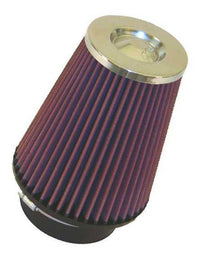Thumbnail for K&N Universal Air Filter Chrome Round Tapered Red - 4in ID x 1.125in L x 5.5in H (Multi Lingual)