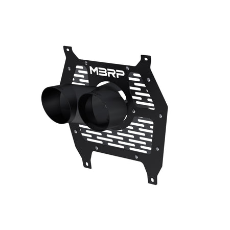 MBRP 24-25 Can-Am Maverick R Single Wall Angle Cut Dual 4-Inch Outlet Tip w/ Shield - Black