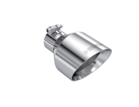 MBRP T304 SS Tip 2.5in ID, 5in OD Out, 8in Length, Angle Cut, Dual Wall