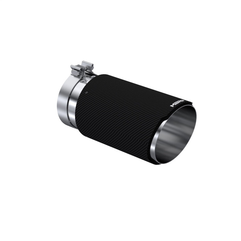 MBRP Universal Carbon Fiber Tip 6in OD/5in Inlet/12in L - Angle Cut Tip