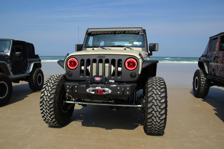 Oracle 07-17 Jeep Wrangler Surface Mount LED Headlight Halo Kit - Red
