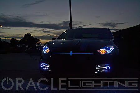 Oracle 13-16 Dodge Dart Surface Mount LED Projector Fog Light Halo Kit - Red