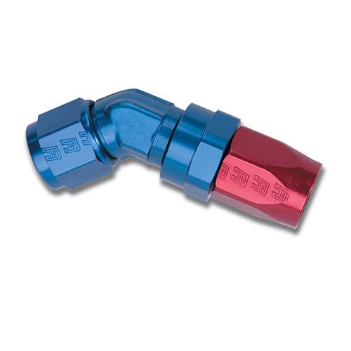 Russell Performance -6 AN Red/Blue 120 Degree Full Flow Swivel Hose End (With 9/16in Radius)