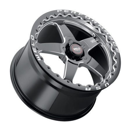 Weld S904 15x10 Ventura Beadlock 5x114.3 ET25 BS6.5 Gloss BLK MIL DIA 78.1