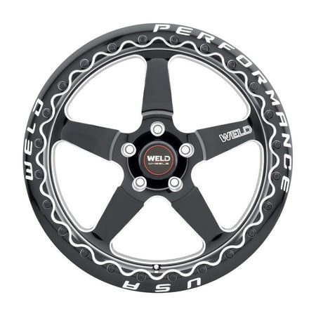 Weld S904 15x10 Ventura Beadlock 5x114.3 ET25 BS6.5 Gloss BLK MIL DIA 78.1