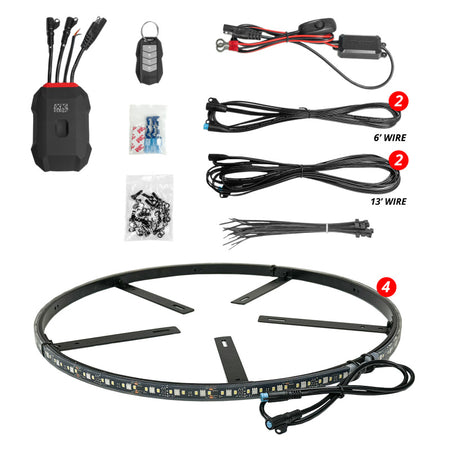 XK Glow XKmax RGBW Wheel Ring Light Kit
